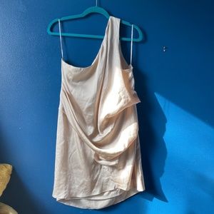 ASOS Satin One Shoulder Drape Mini Dress